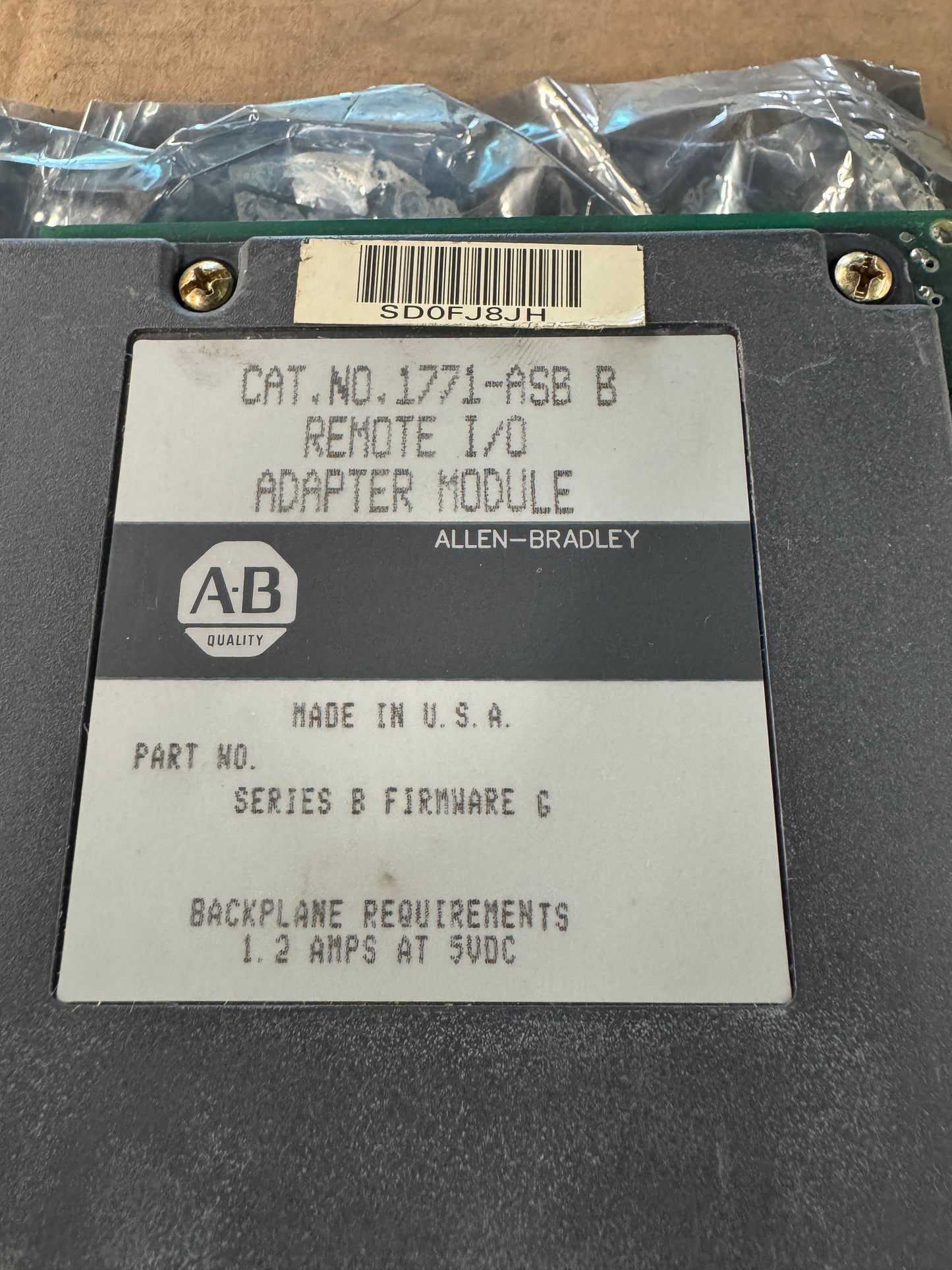 Allen-Bradley Remote I/O Adapter Module 1771-ASB B 5 VDC