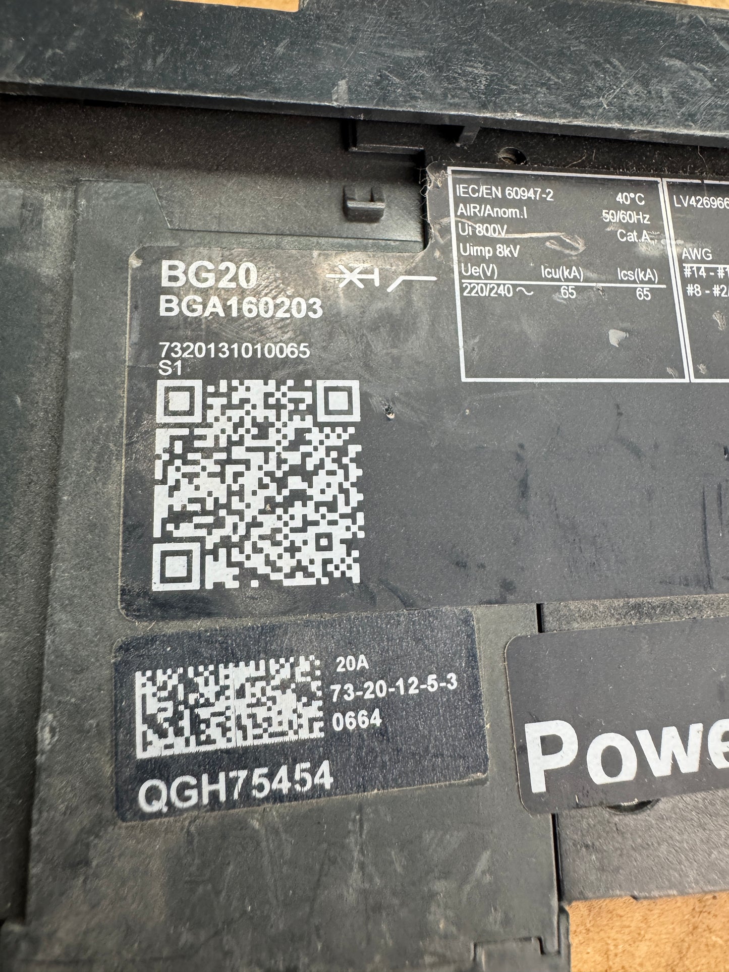 Square D BGA160203 Circuit Breaker 240/277/347 VAC Untested Surplus