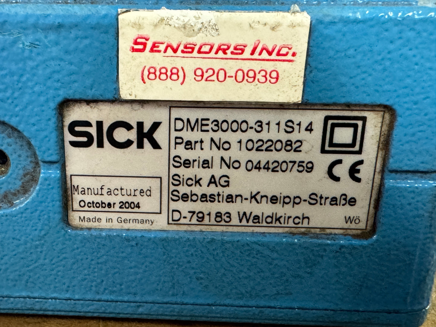SICK DME3000-311S14 Laser Distance Measurement Sensor Untested Surplus