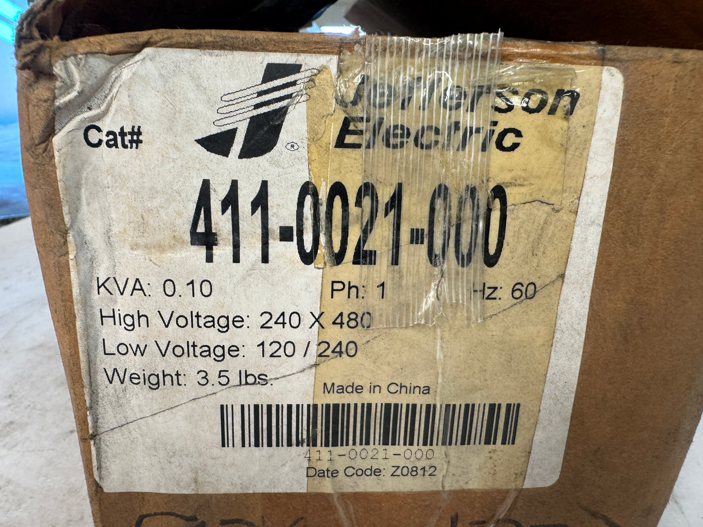 Jefferson Electric General Purpose Transformer 411-0021-000
