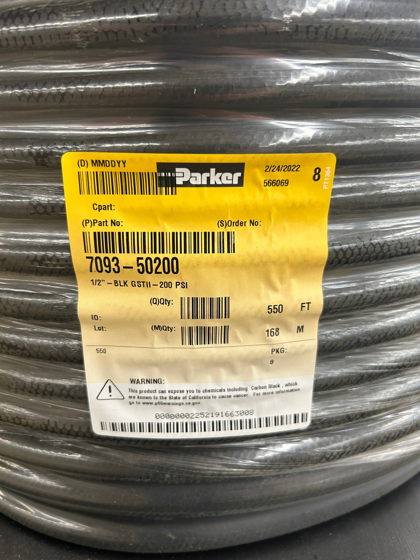 Parker Air Hose 7093-50200 1/2 In. ID 200 PSI
