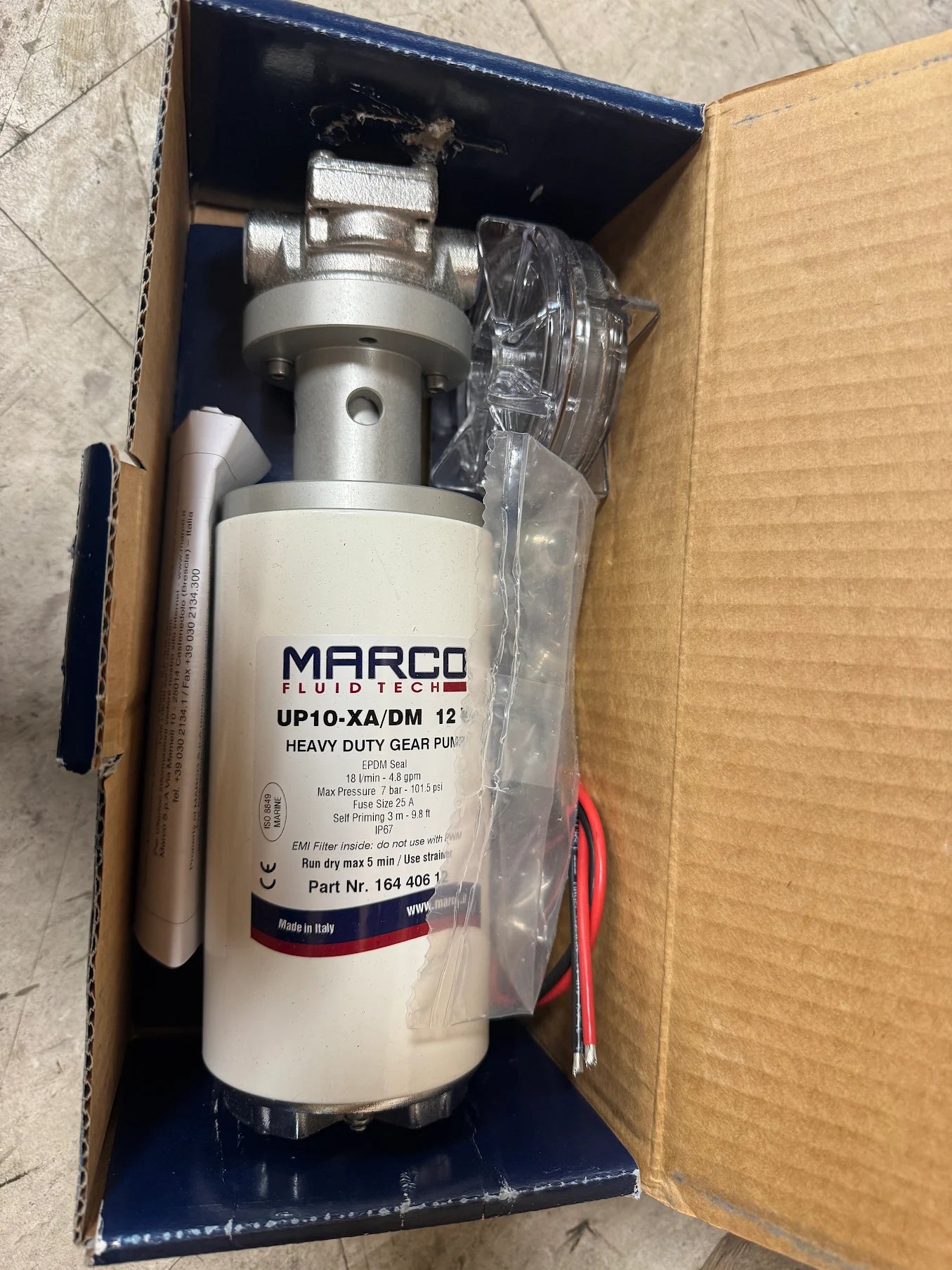 Marco Fluid Tech Heavy Duty Gear Pump UP10-XA/DM 12V / Part Nr: 164 406 12 3/8 In. BSP 101.5 PSI