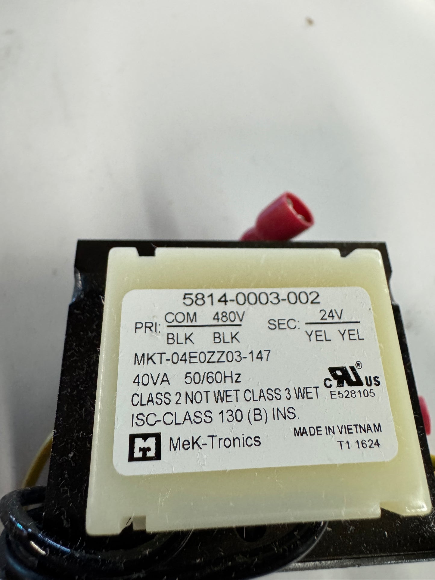 MeK-Tronics Control Transformer 5814-0003-002