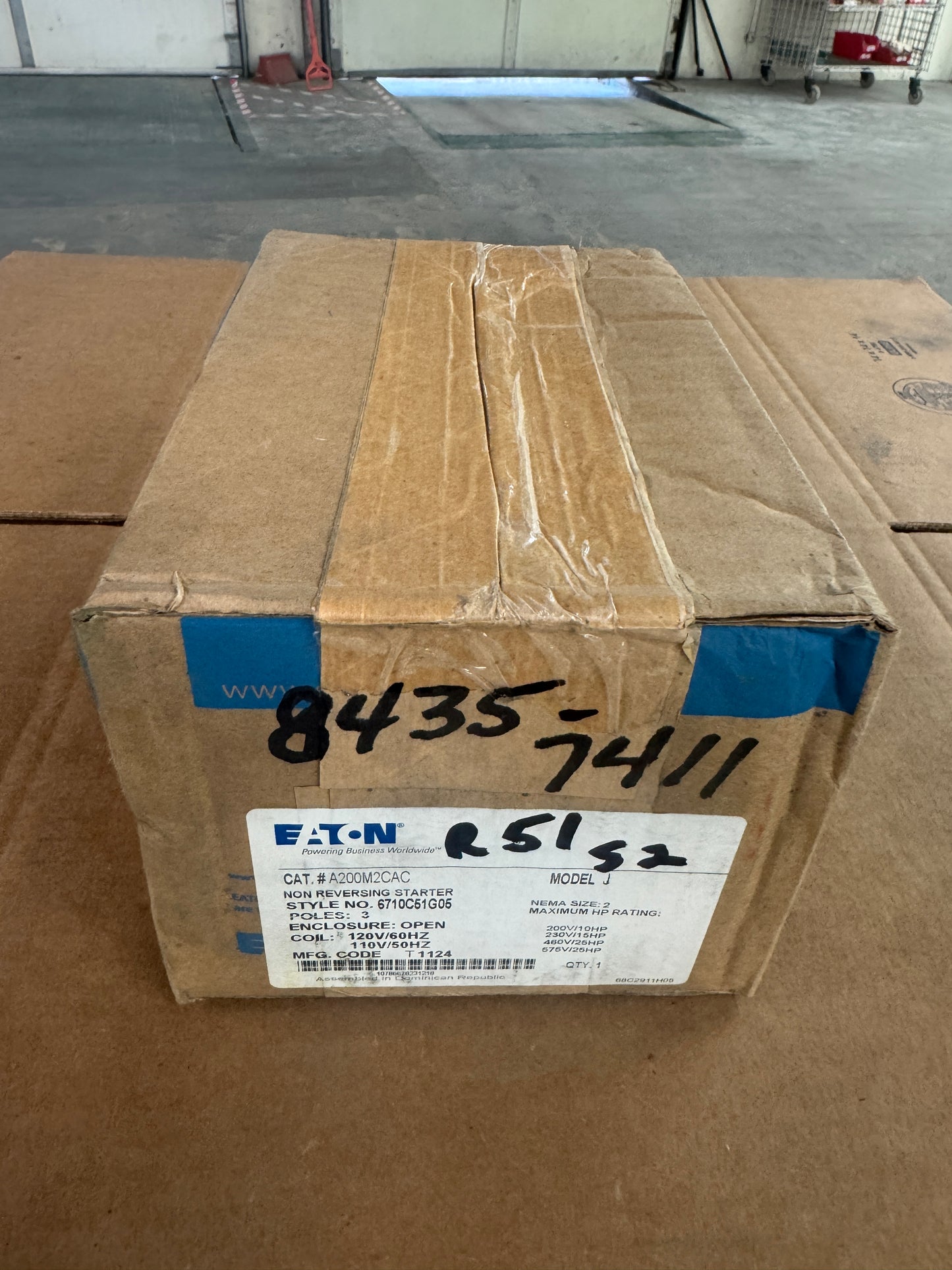 Eaton NEMA Size 2 Non Reversing Motor Starter A200M2CAC