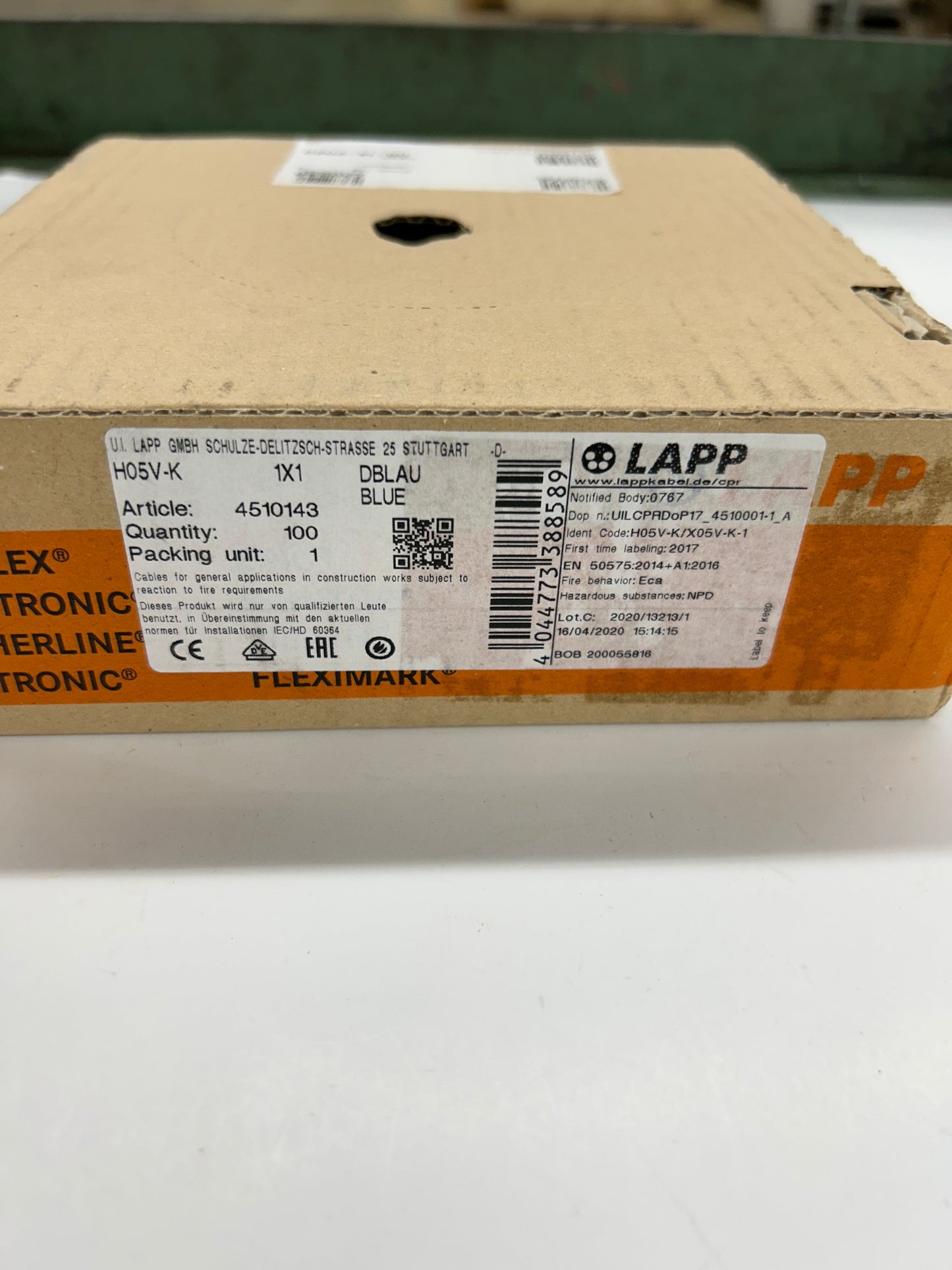 Lapp Hook-Up Wire 4510143 18 AWG, 1 mm2, 100 m m01056