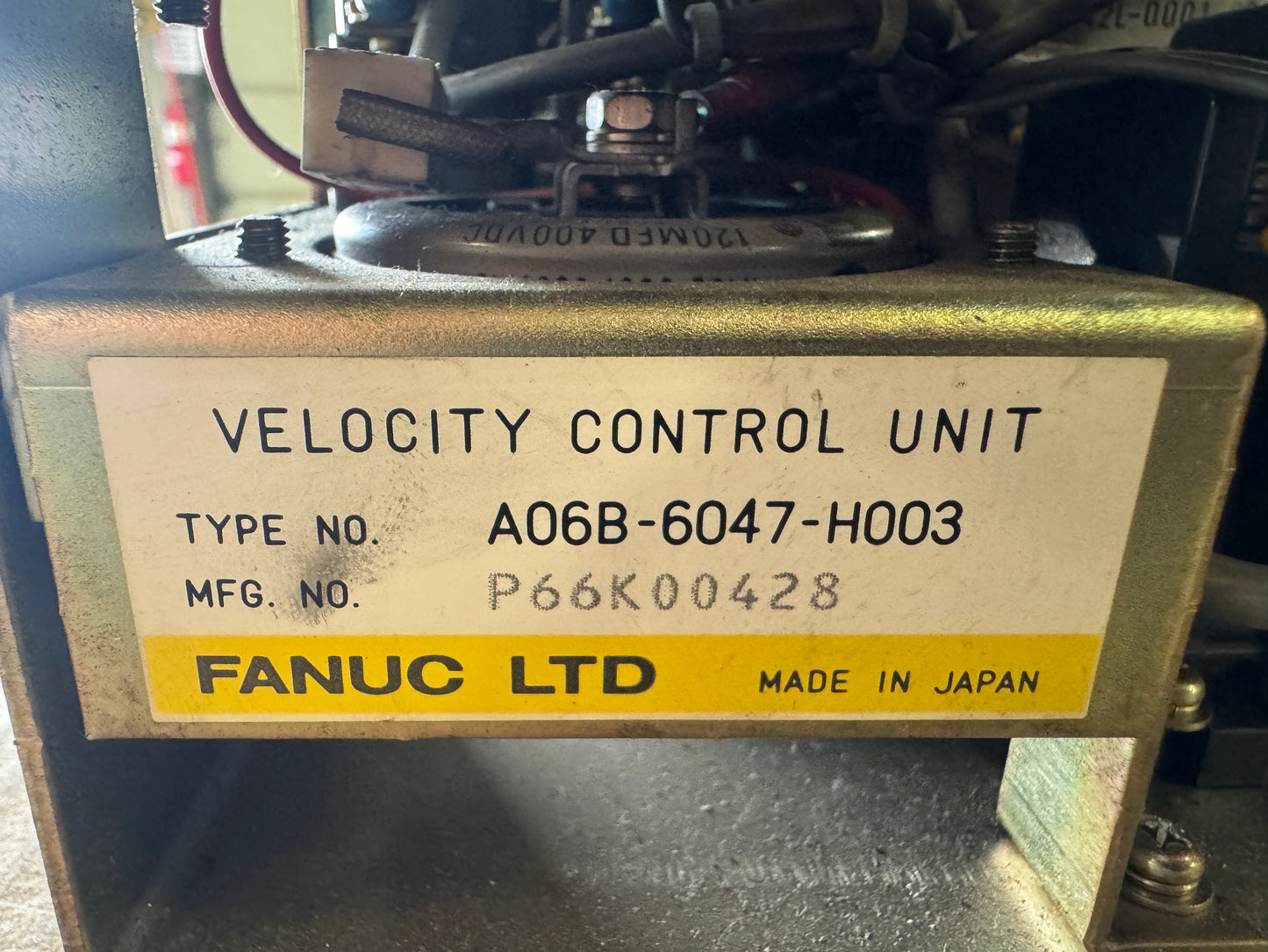 Fanuc A06B-6047-H003 Velocity Control Unit Untested Surplus