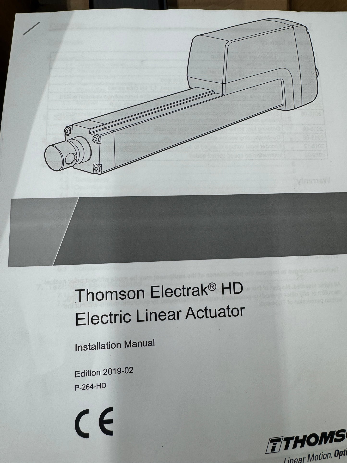 Thomson Electric Linear Actuator Electrak HD