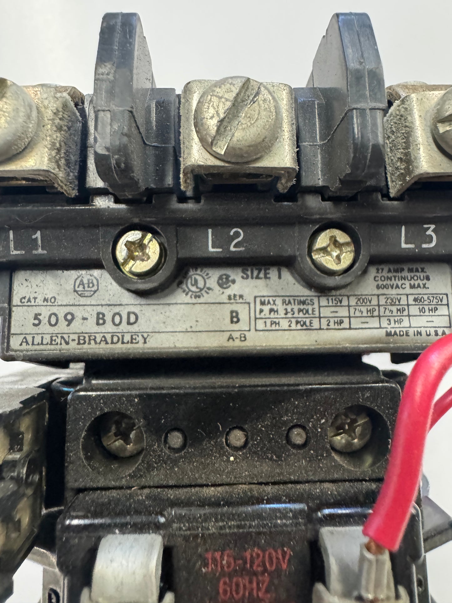 Allen-Bradley Magnetic Motor Starter 509-BOD