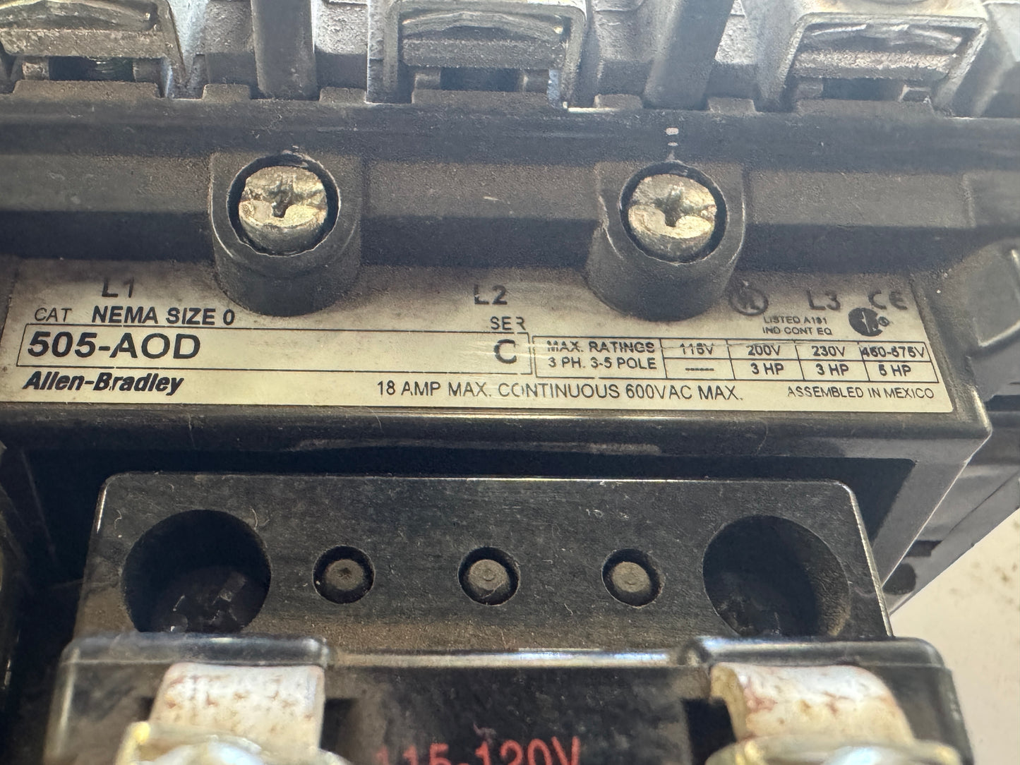 Allen-Bradley Motor Starter 505-AOD