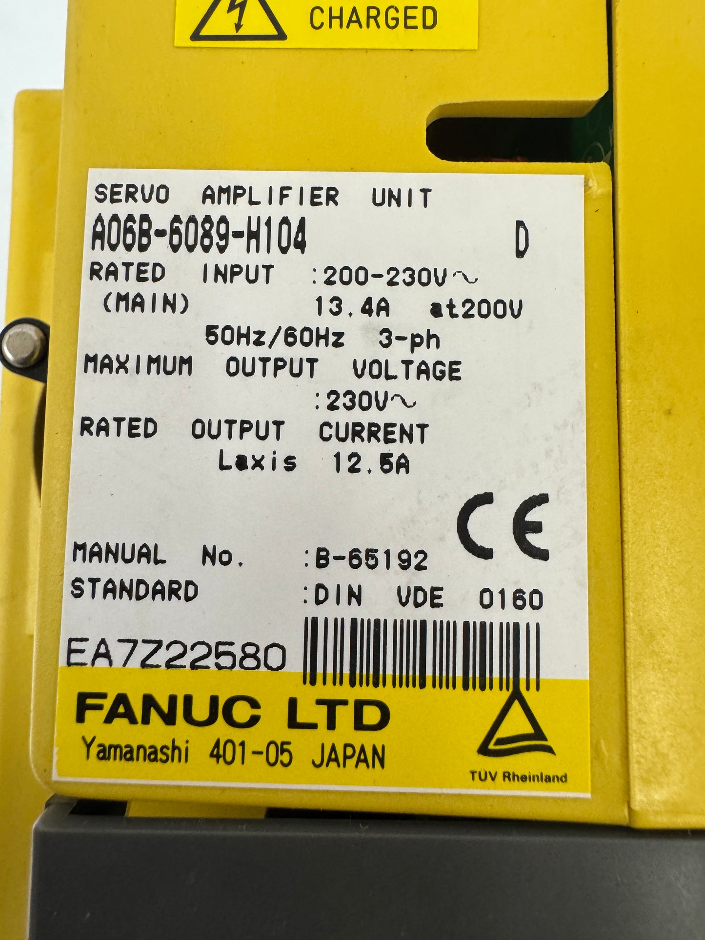 Fanuc Servo Amplifier Unit A06B-6089-H104