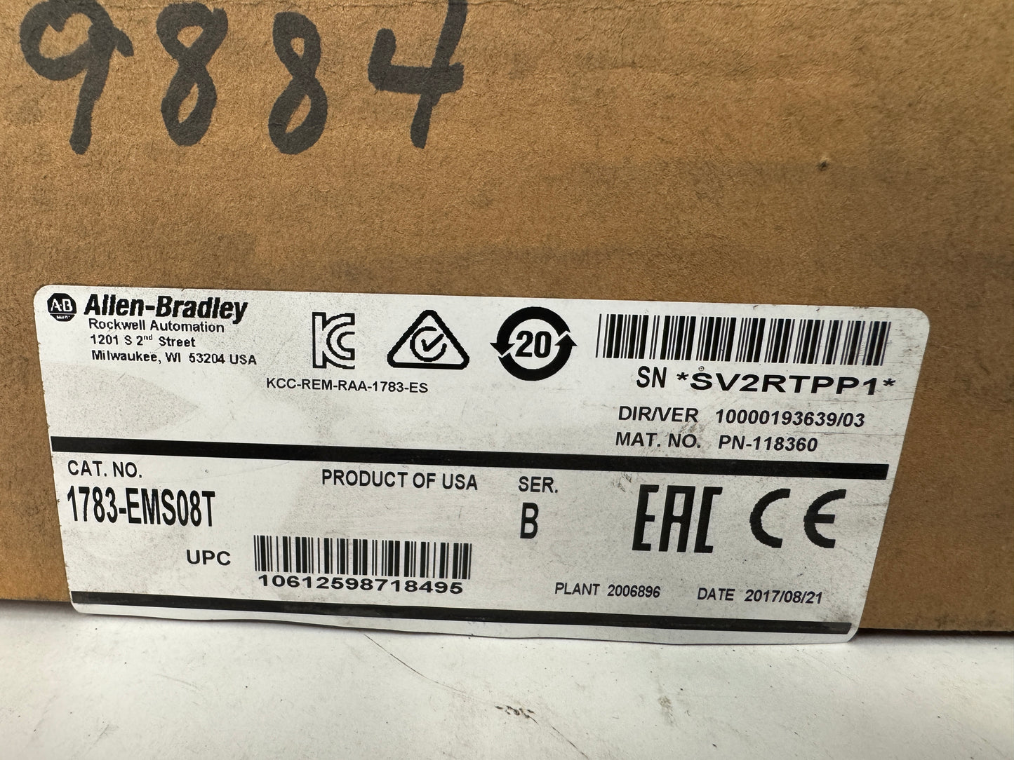 Allen-Bradley Ethernet Managed Switch 1783-EMS08T 12-48V DC