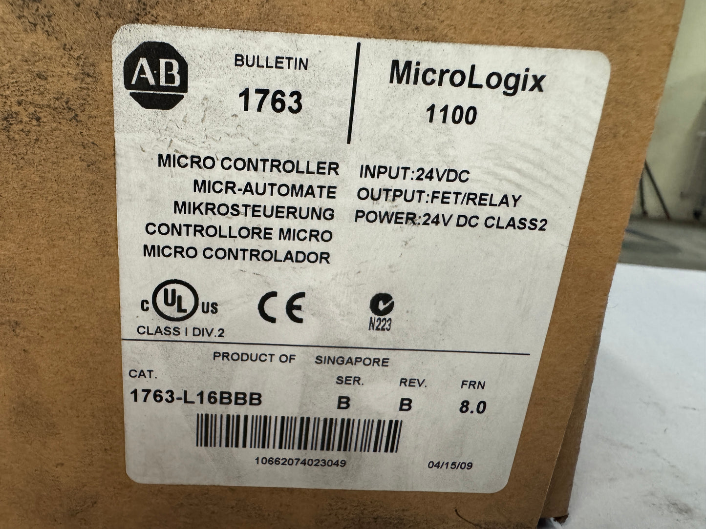 Allen-Bradley Programmable Controller 1763-L16BBB 24 VDC