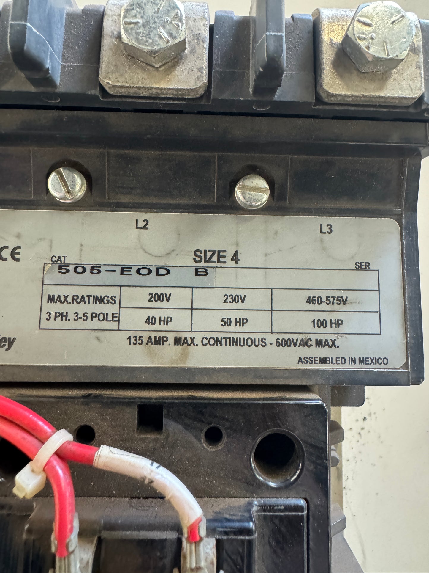 Allen-Bradley Contactor 505-EOD