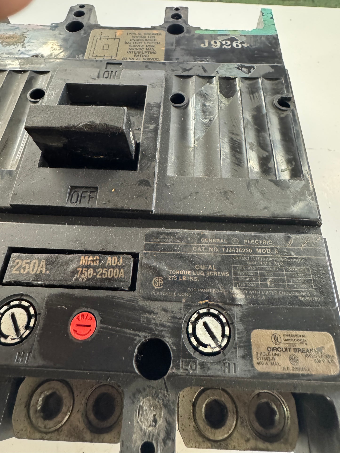 General Electric Circuit Breaker TJJ436250 600V AC