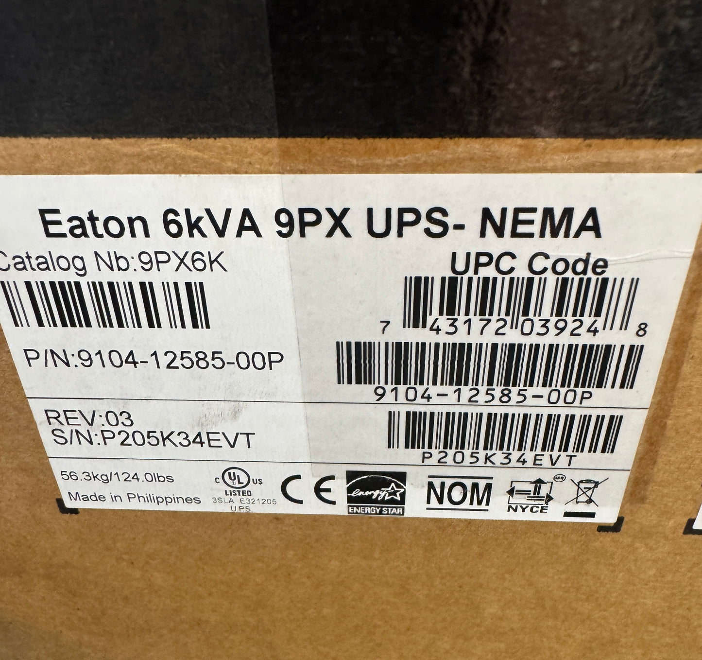 Eaton 9PX6K Uninterruptible Power Supply 200-240V Open Box Unused