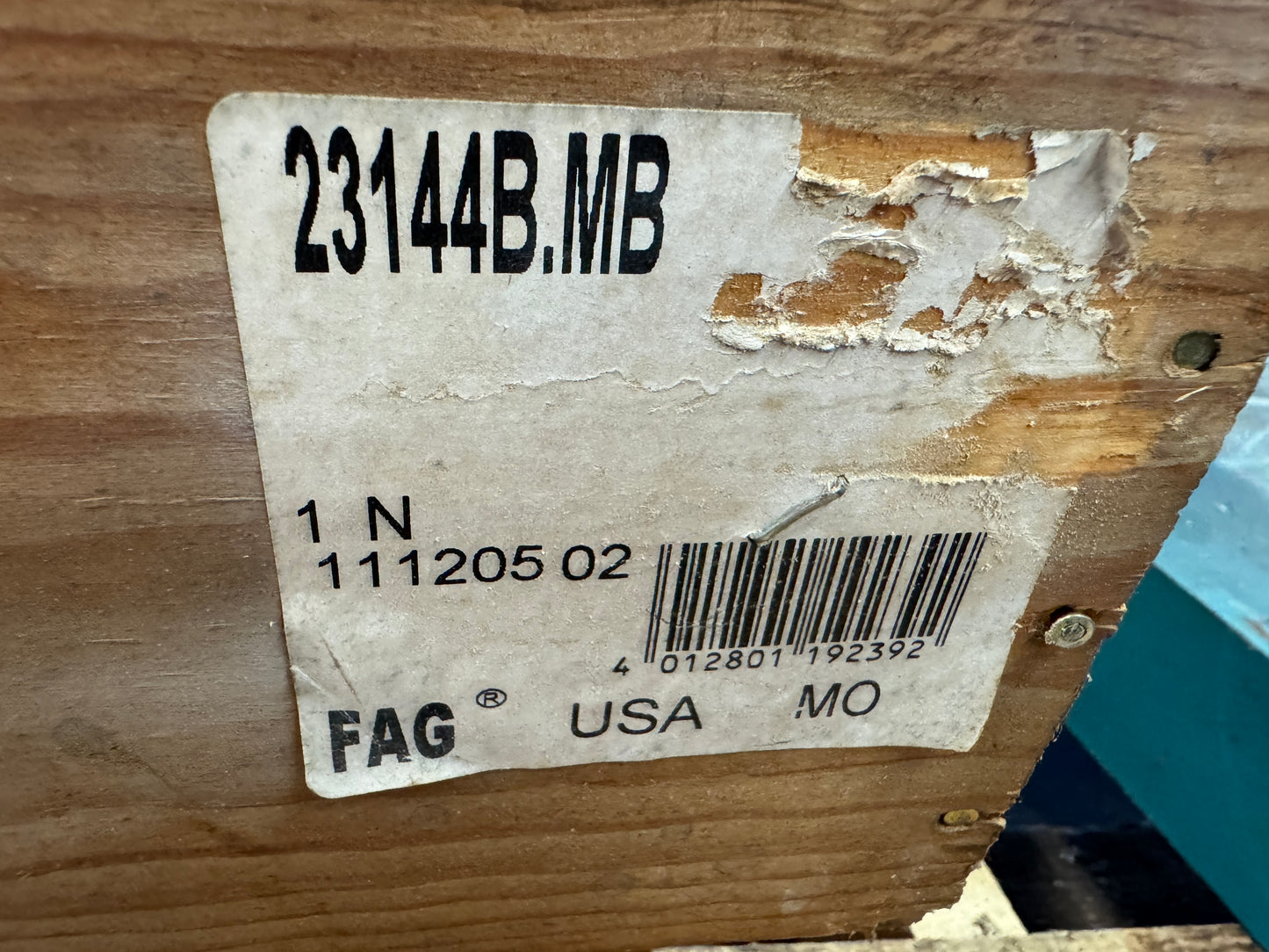 FAG Spherical Roller Bearing 23144-B-MB 220 x 370 x 120 mm