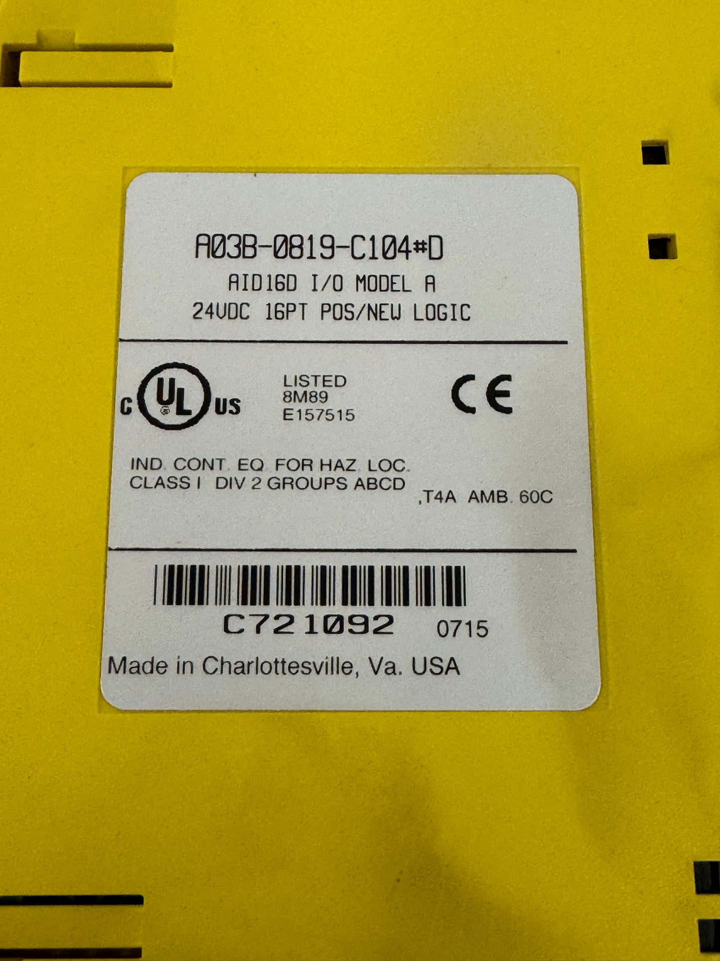 Fanuc Digital Input Module A03B-0819-C104 24 VDC
