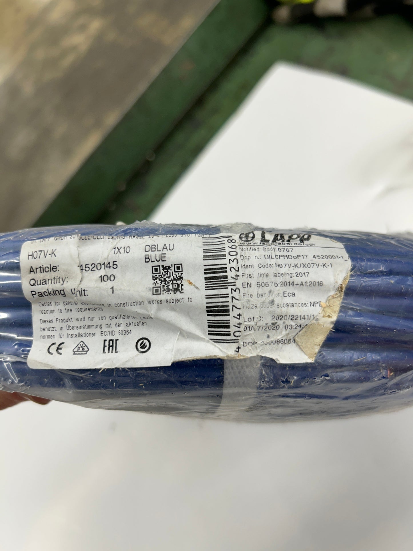 Lapp Single Core Wire 4520145 1x10 mm², 100 M Coil, Dark Blue