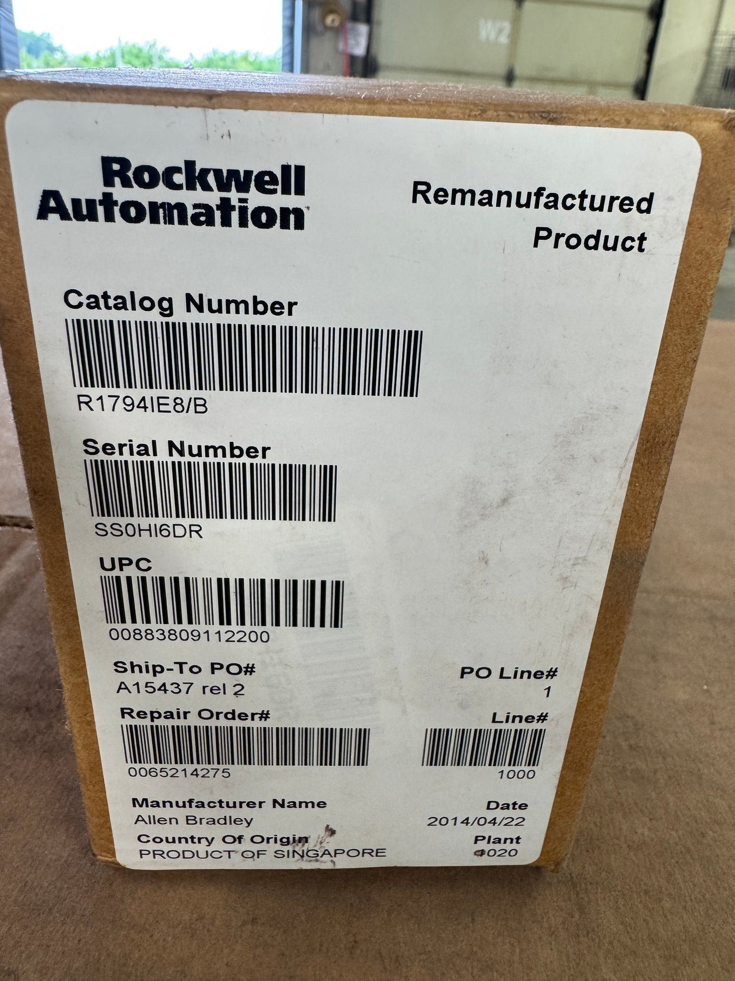 Allen-Bradley Analog Input Module 1794-IE8 24 VDC