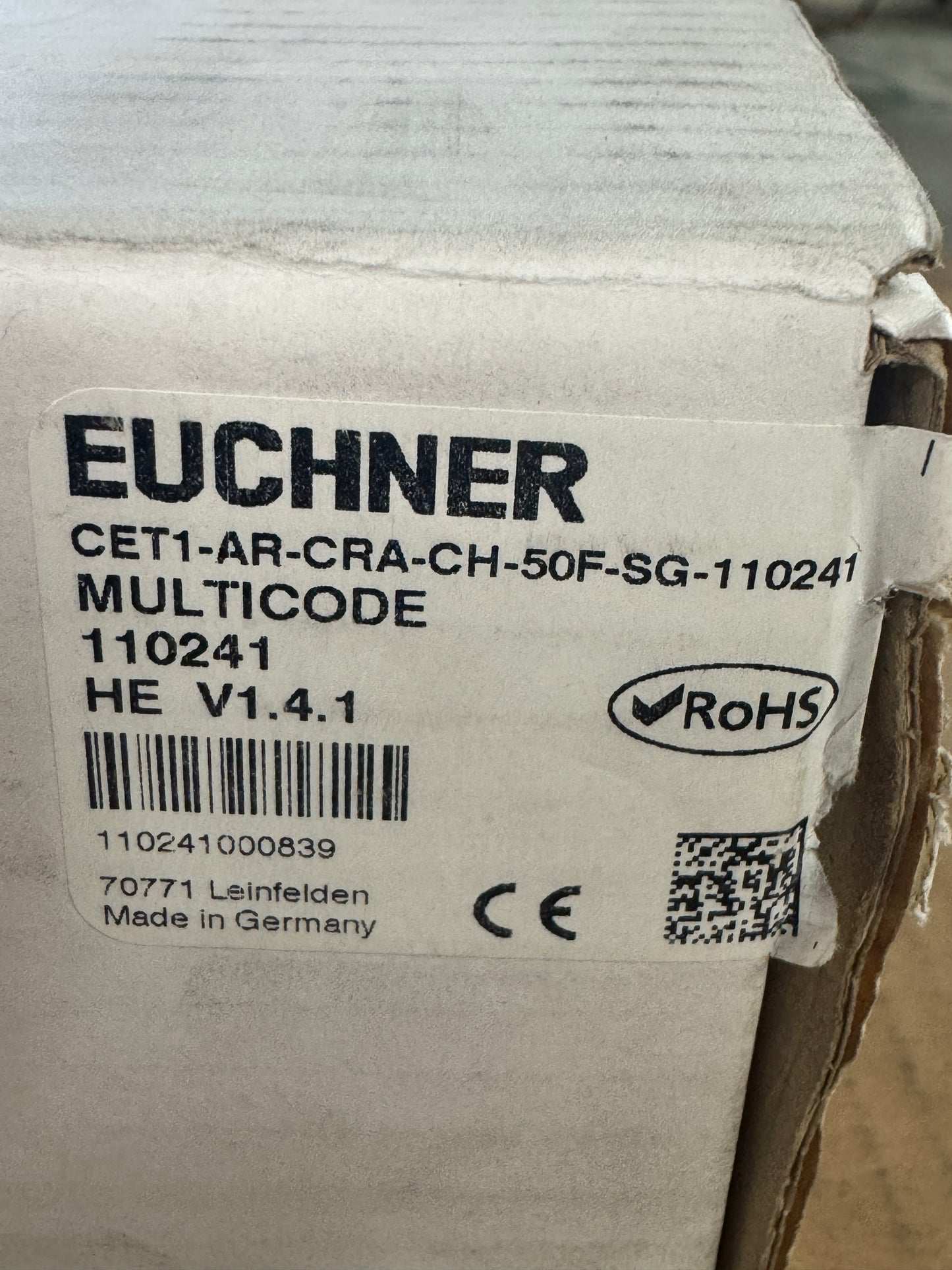 Euchner CET1-AR-CRA-CH-50F-SG-110241 Safety Switch with Guard Locking 24 VDC Untested Surplus