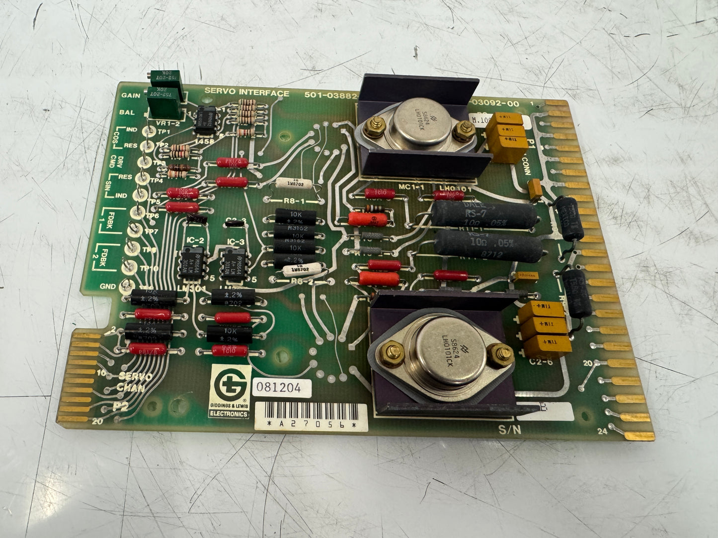 Giddings & Lewis Servo Interface Circuit Board 501-03882-00 / 502-03092-00