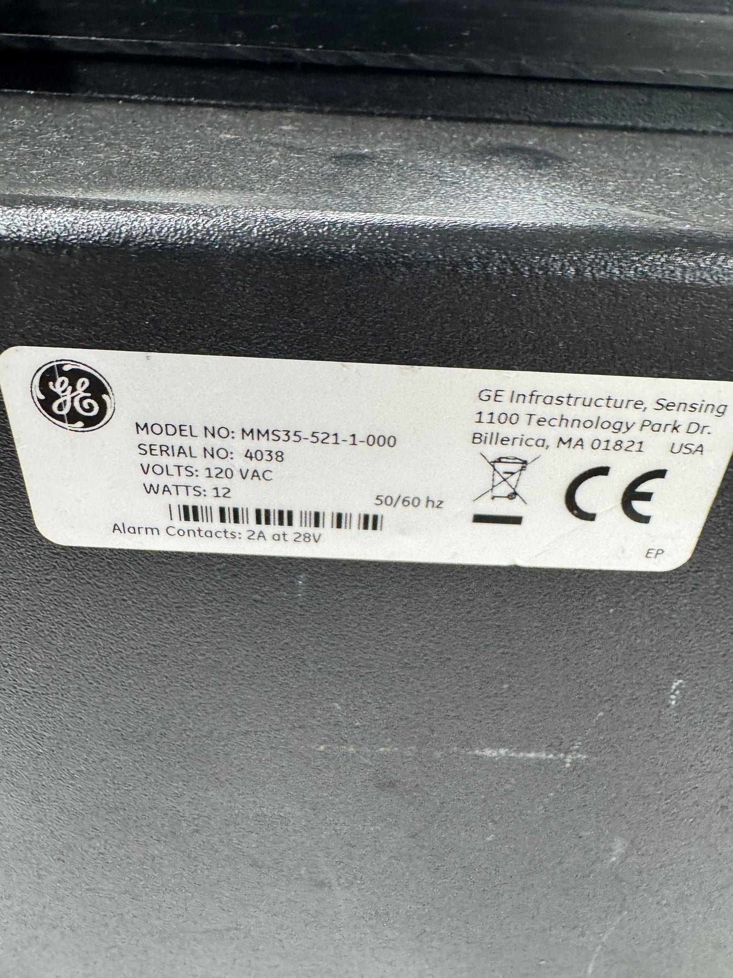 GE Panametrics Moisture Monitor Hygrometer MMS35-521-1-000 110 to +60 Deg C