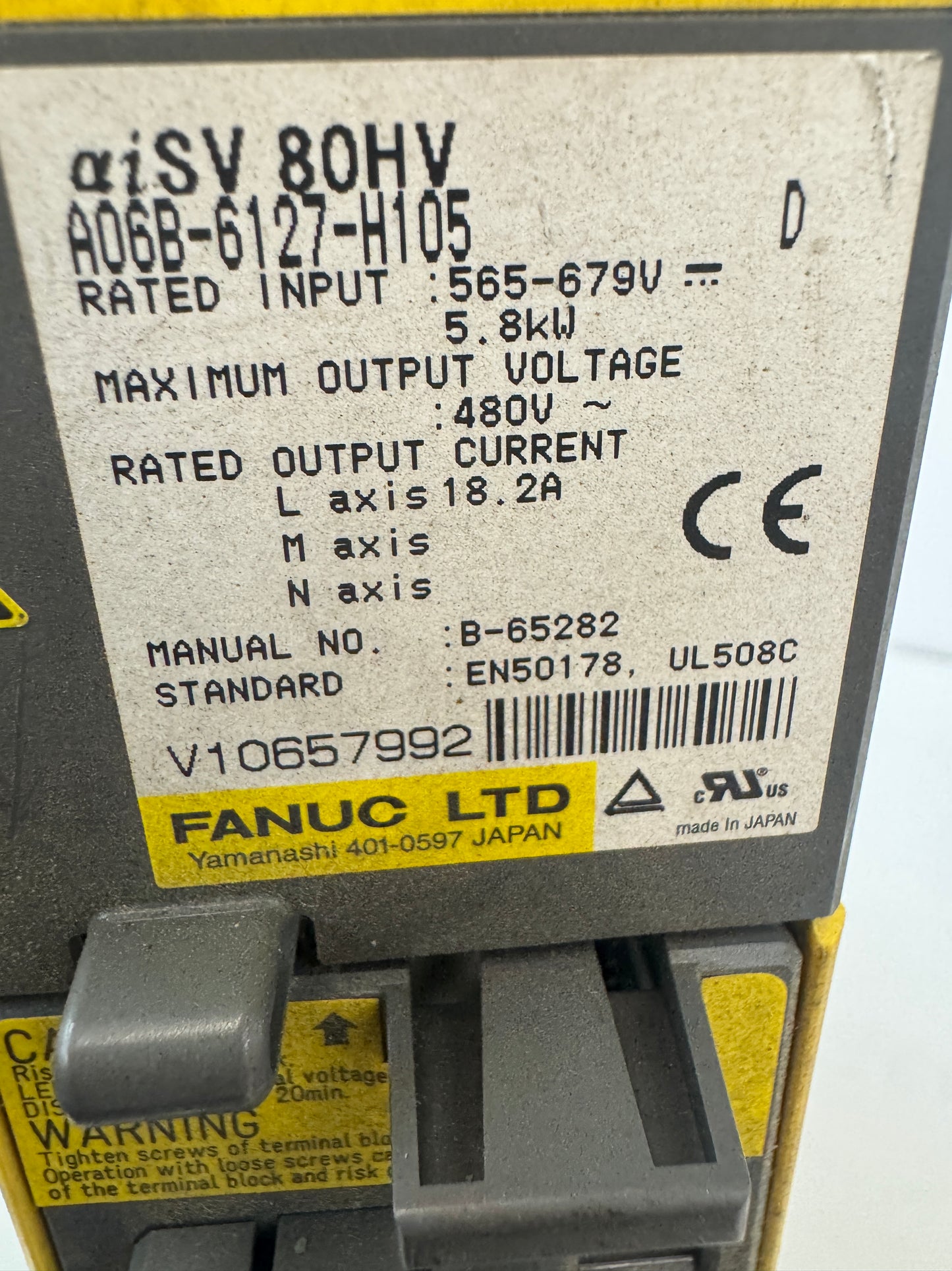 Fanuc A06B-6127-H105 Servo Amplifier Module 565 To 679V Input, 480V Output