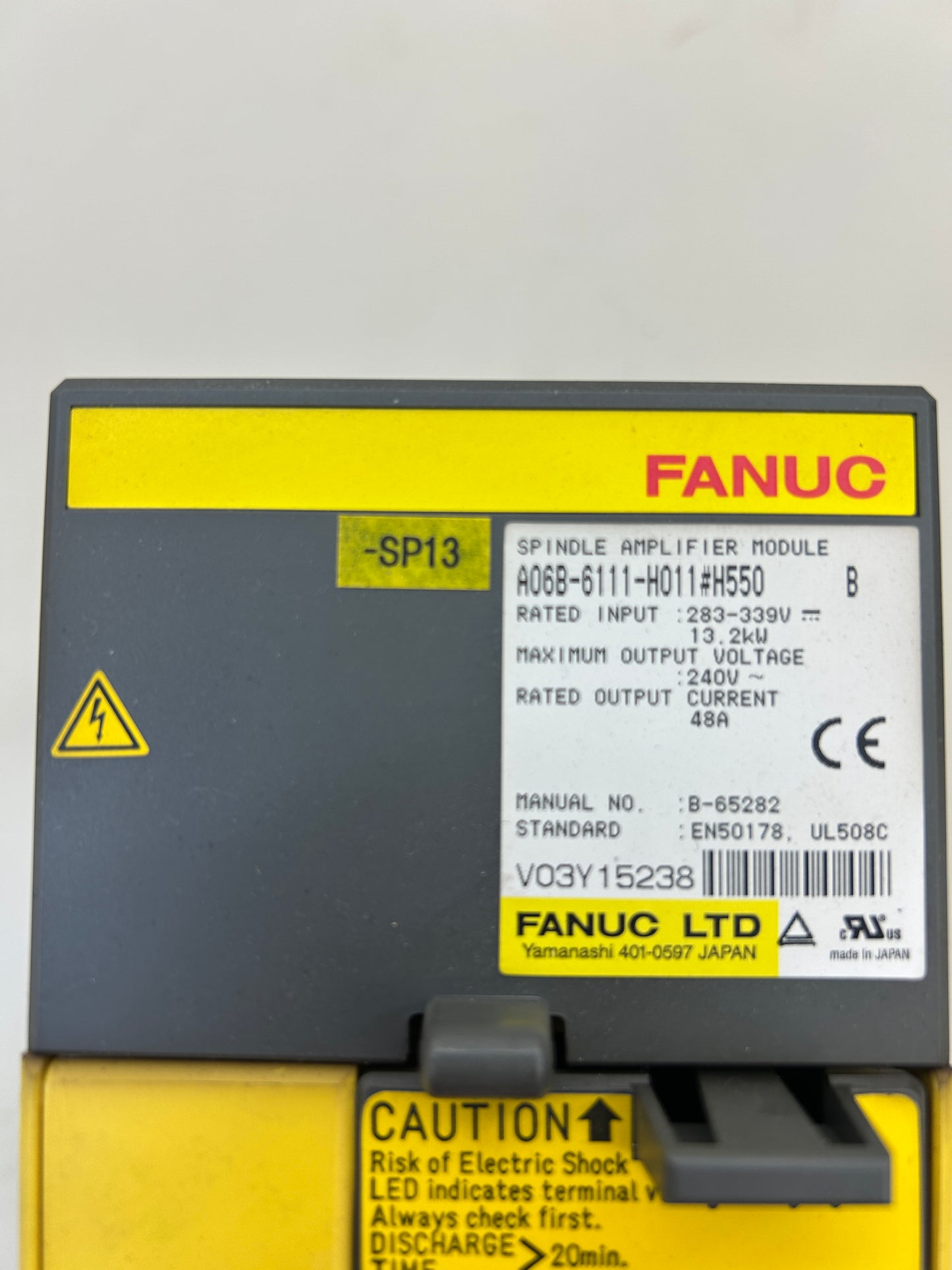 FANUC A06B-6111-H011#H550 283 to 339V Input, 240V Output Spindle Amplifier Module