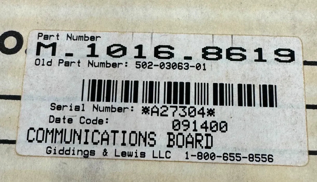 Giddings & Lewis Communications Board M-1016.8619