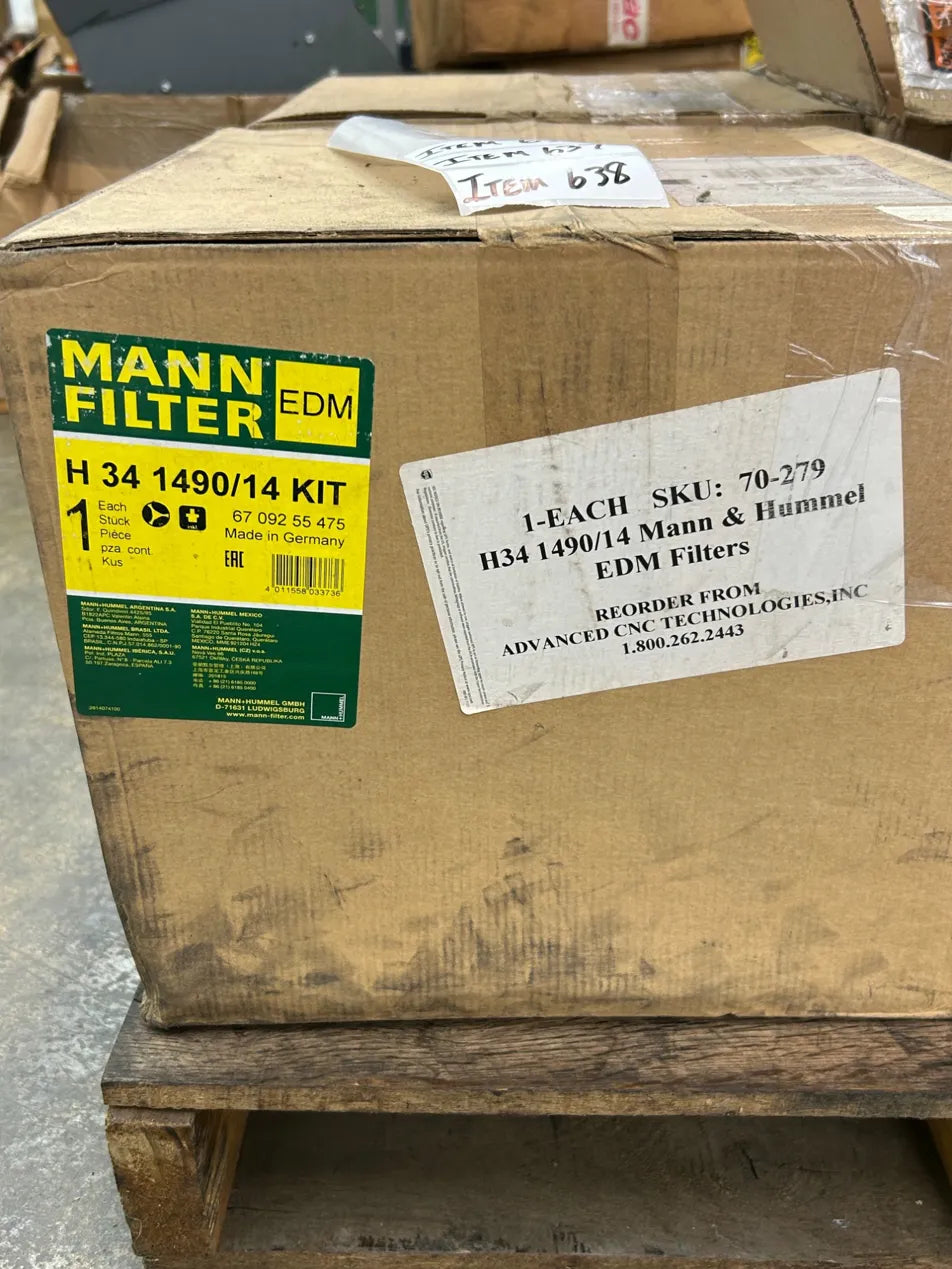 Mann+Hummel Wire EDM Filter H 34 1490/14 KIT 13 in. Dia x 12 in., 1 to 2 Micron