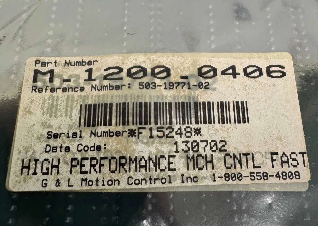 G & L Motion Control Inc Machine Control Unit M-1200-0406