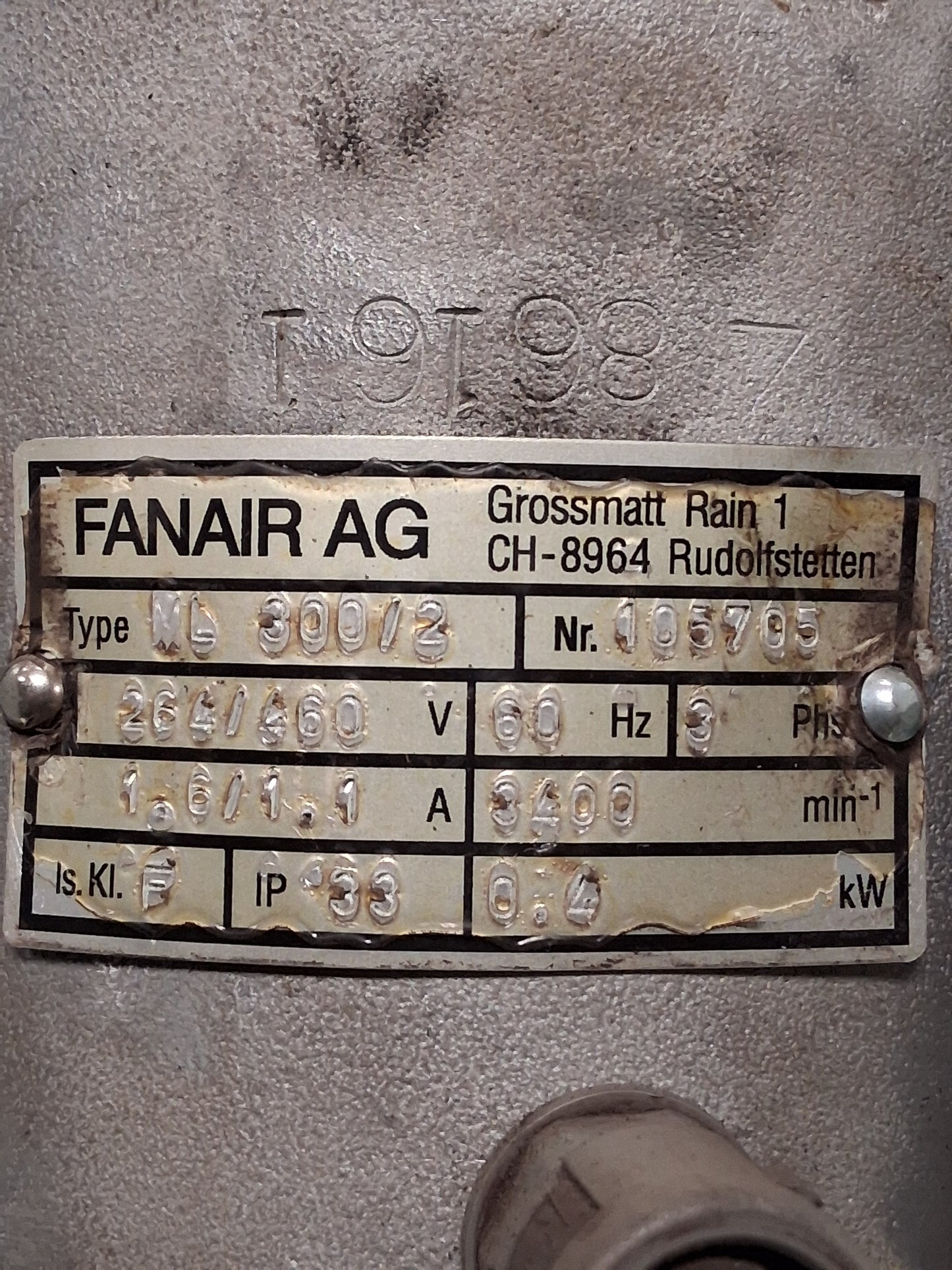 Fanair AG Axial Fan with Motor ML 300/2 264/460V 3 Phase