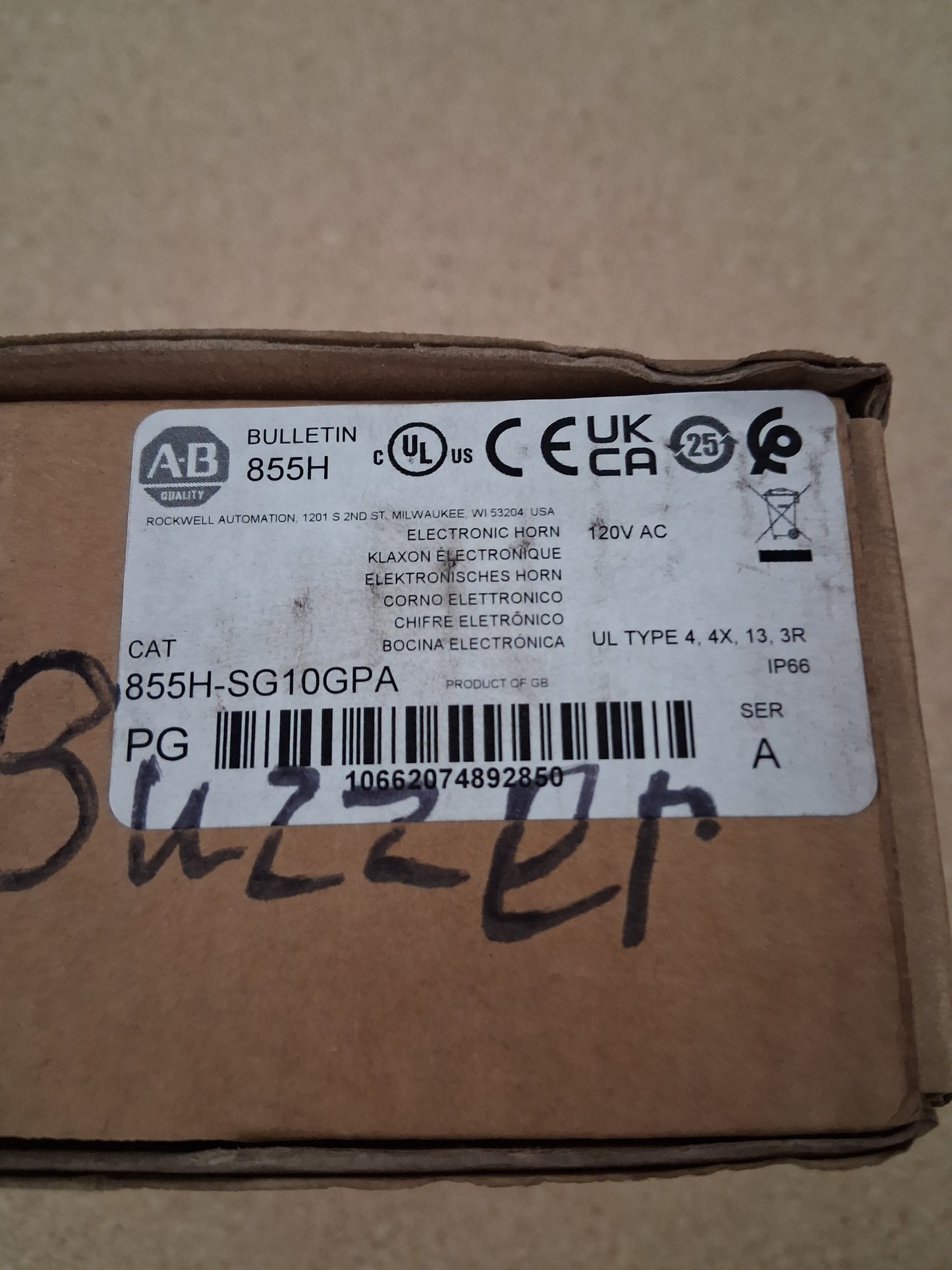 Allen-Bradley Electronic Horn 855H-SG10GPA