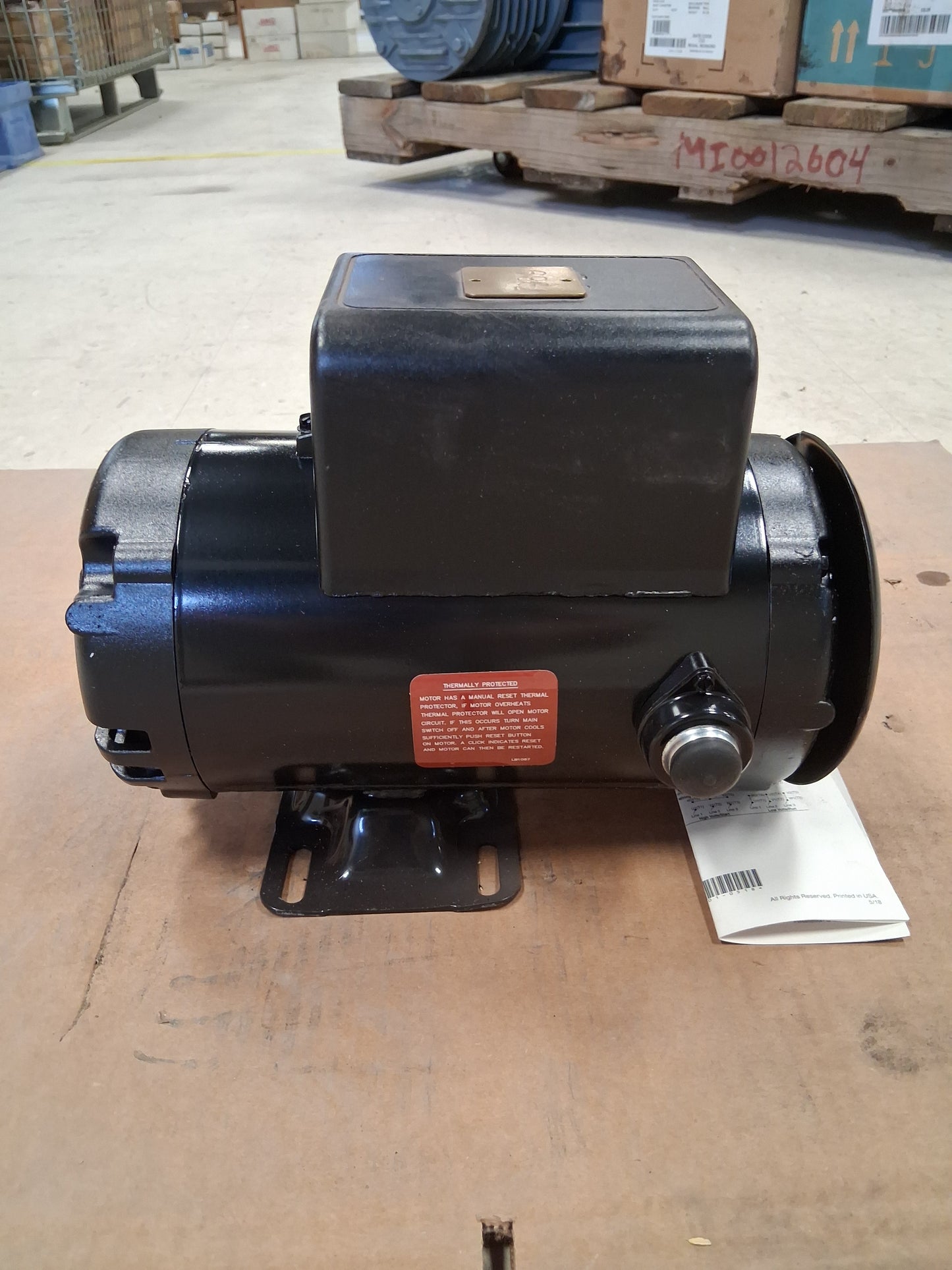 Baldor Reliance Hydraulic Filter Cart Motor 941766 - 1 HP 3000 RPM