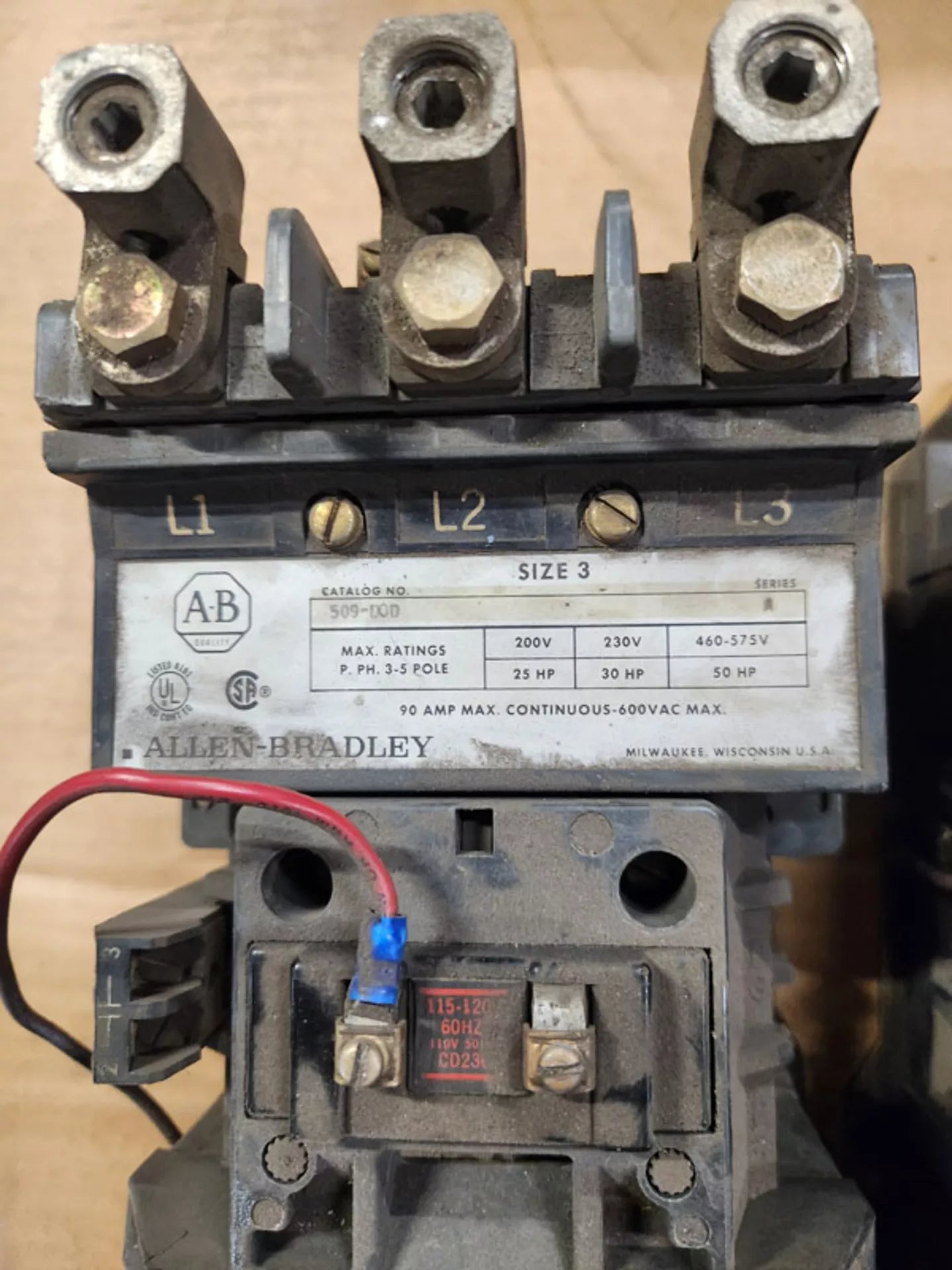 Allen-Bradley Motor Starter 509-DOD 200V