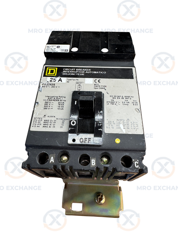 Square D FA36025 I-Line Circuit Breaker 600V AC, 250V DC