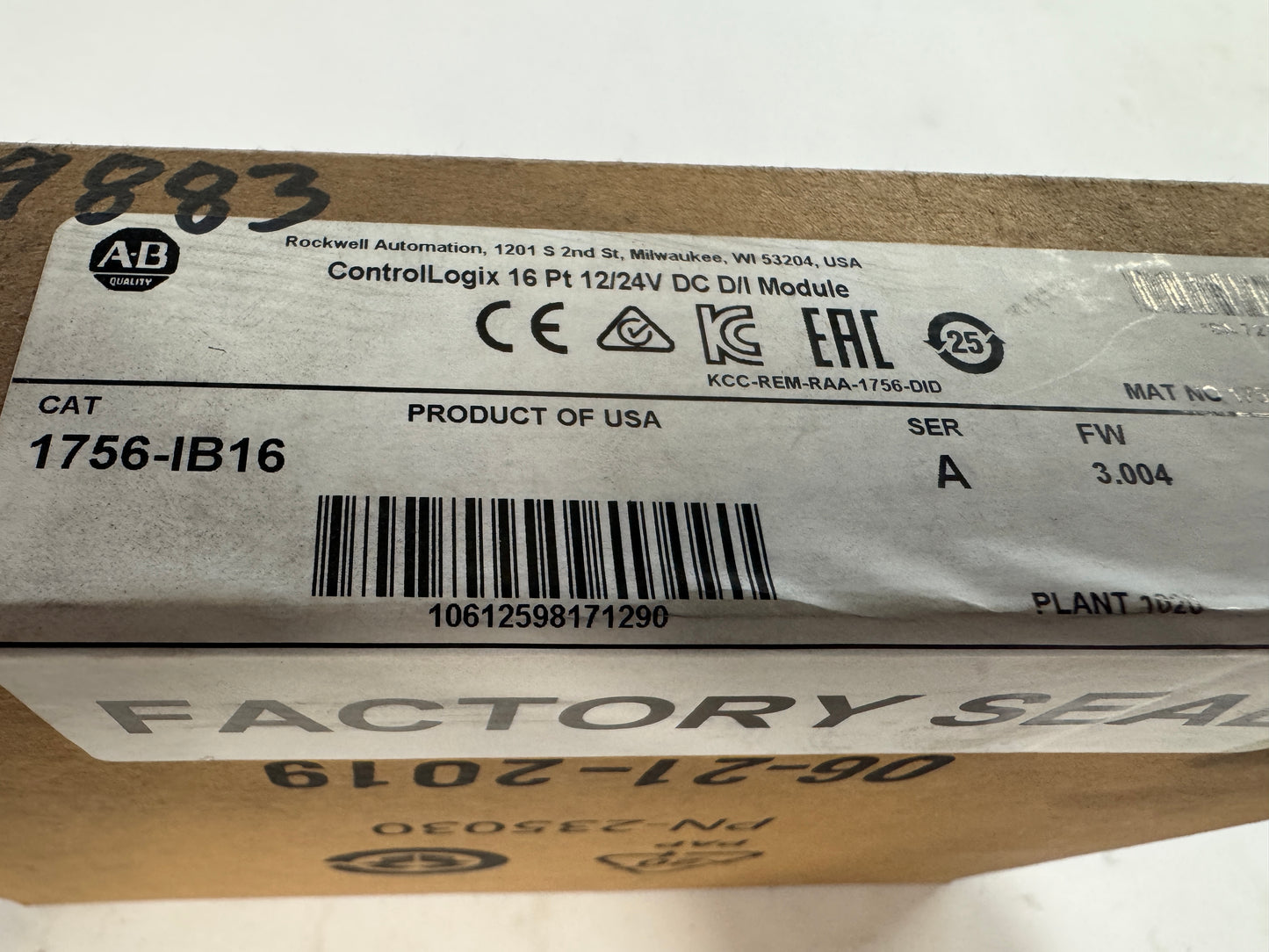 Allen-Bradley DC Input Module 1756-IB16 12/24V DC