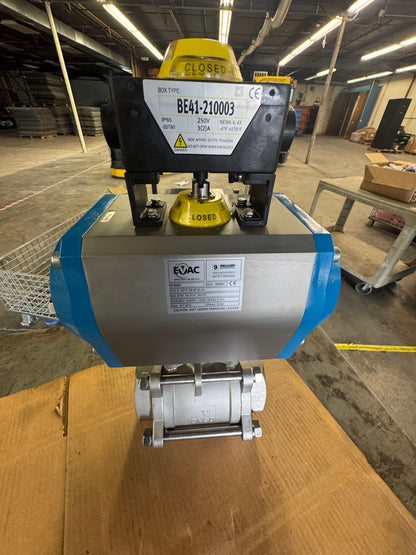 EVAC Pneumatic Actuated Ball Valve PVX-3"-NPTF-FB-MT35-NC 3 In. DN80 NPTF PN63