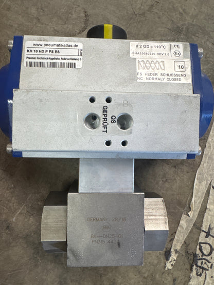 Pneumatikatlas Pneumatic Actuated Ball Valve KH 10 HD P FS ES G1 In. BSP PN315