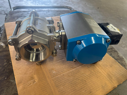EVAC Pneumatic Actuated Ball Valve PVX-3"-NPTF-FB-MT35-NC 3 In. DN80 NPTF PN63