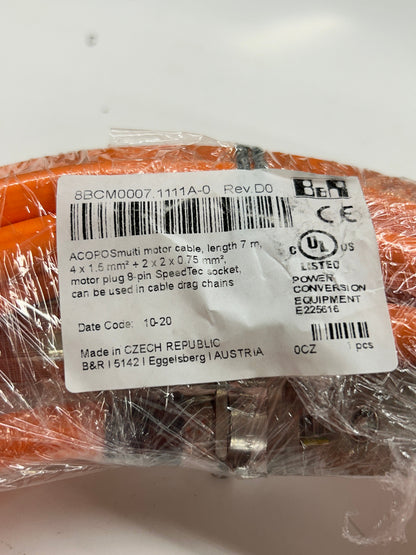 B&R Automation ACOPOS Multi Motor Cable 8BCM0007.1111A-0 7 m, 4x 1.5 mm2, 8-Pin SpeedTec