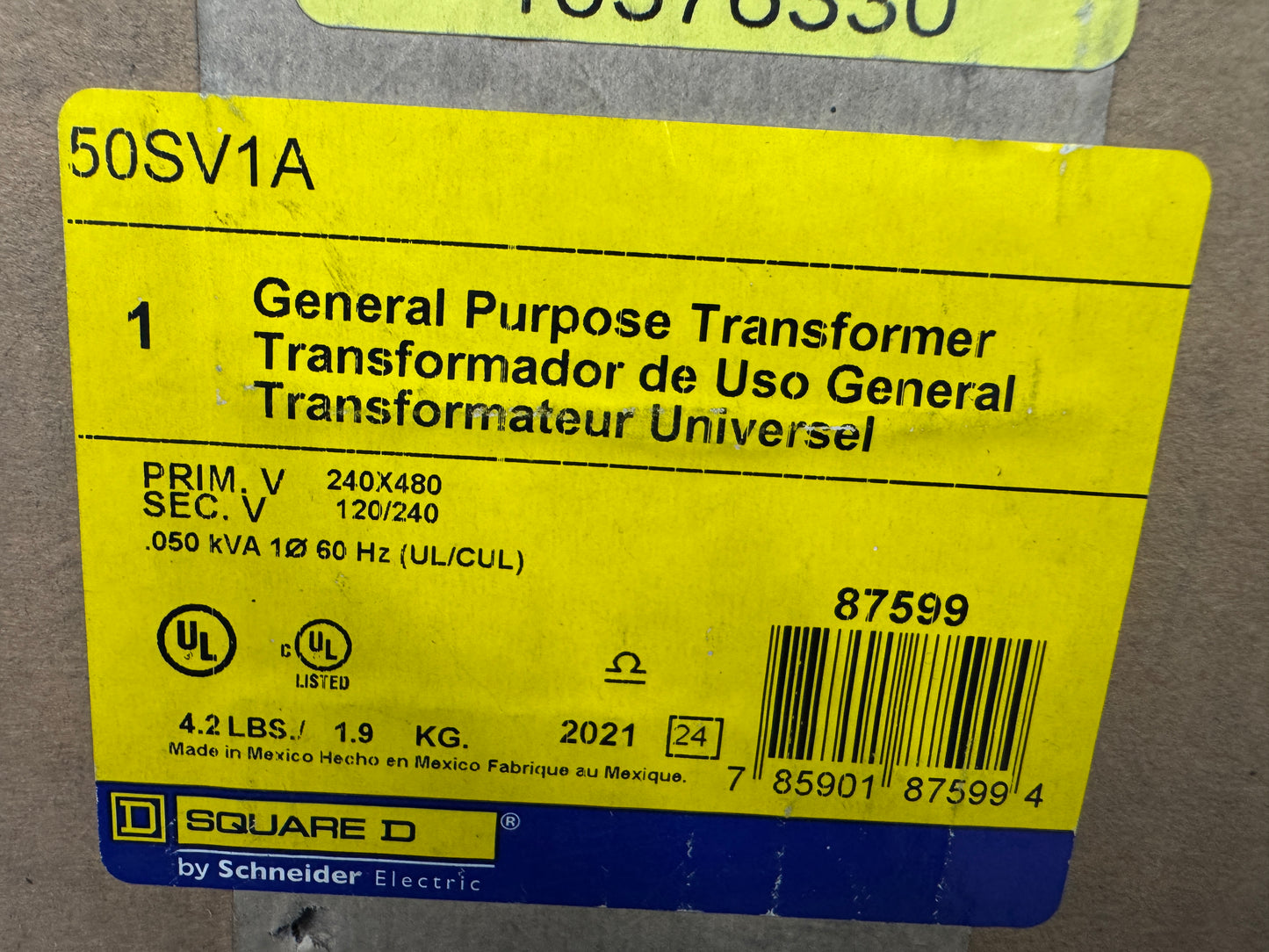 Square D General Purpose Transformer 50SV1A