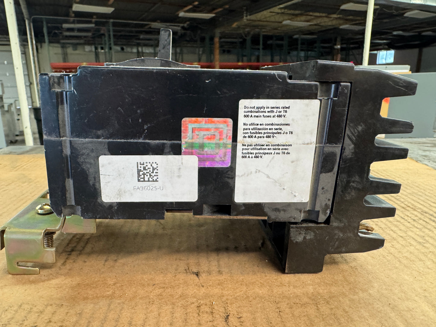 Square D FA36025 I-Line Circuit Breaker 600 VAC, 250 VDC Untested Surplus