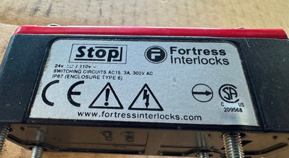 Fortress Interlocks Solenoid Safety Interlock Switch 24V DC / 110V AC Untested Surplus