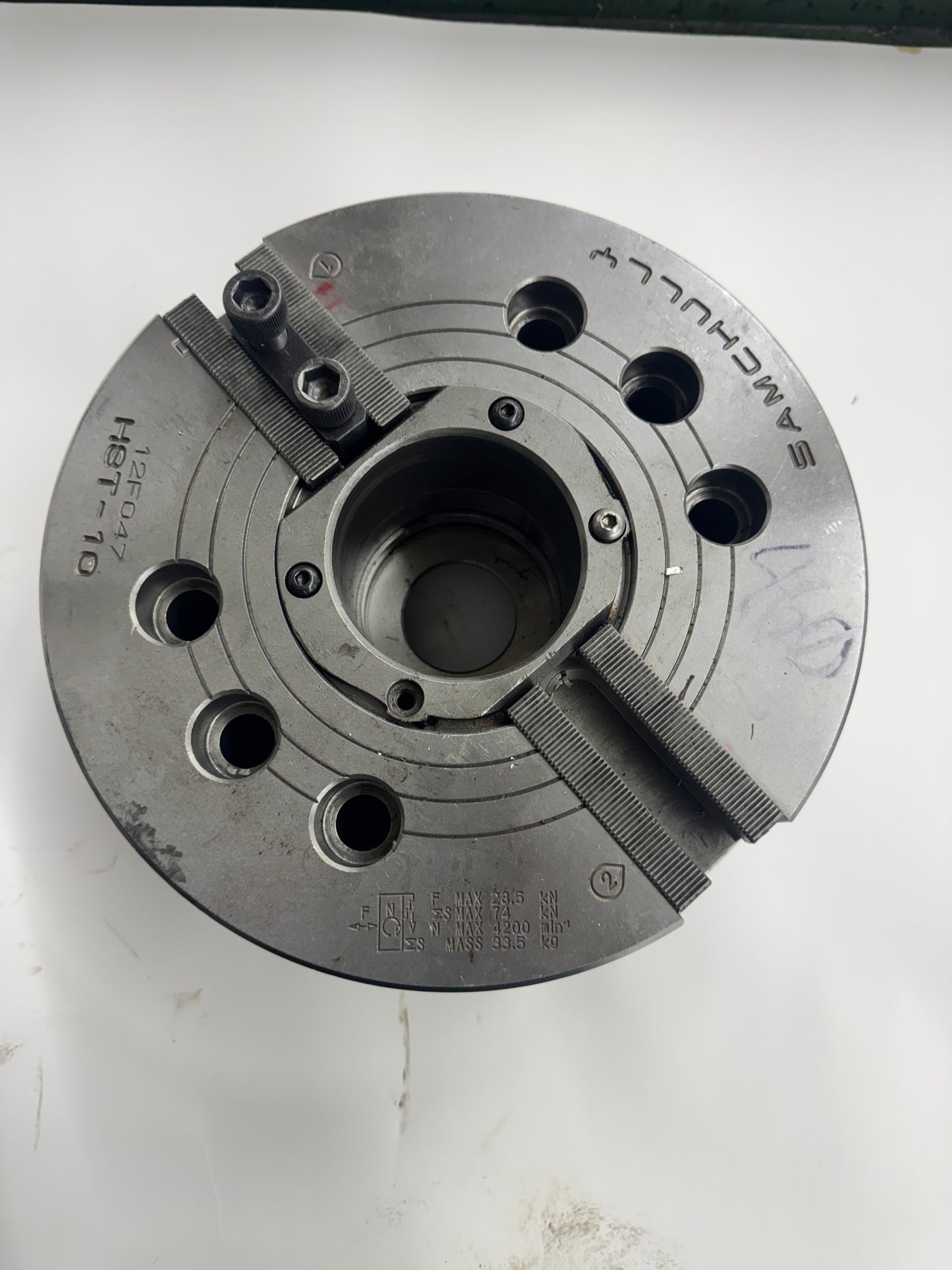 Samchully 4-Jaw Hydraulic Power Chuck HST-10 | 10 In. Chuck Diameter