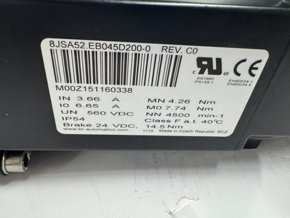 B&R Automation Servo Gearmotor 8JSA52.EB045D200-0 - Variable 4000 RPM