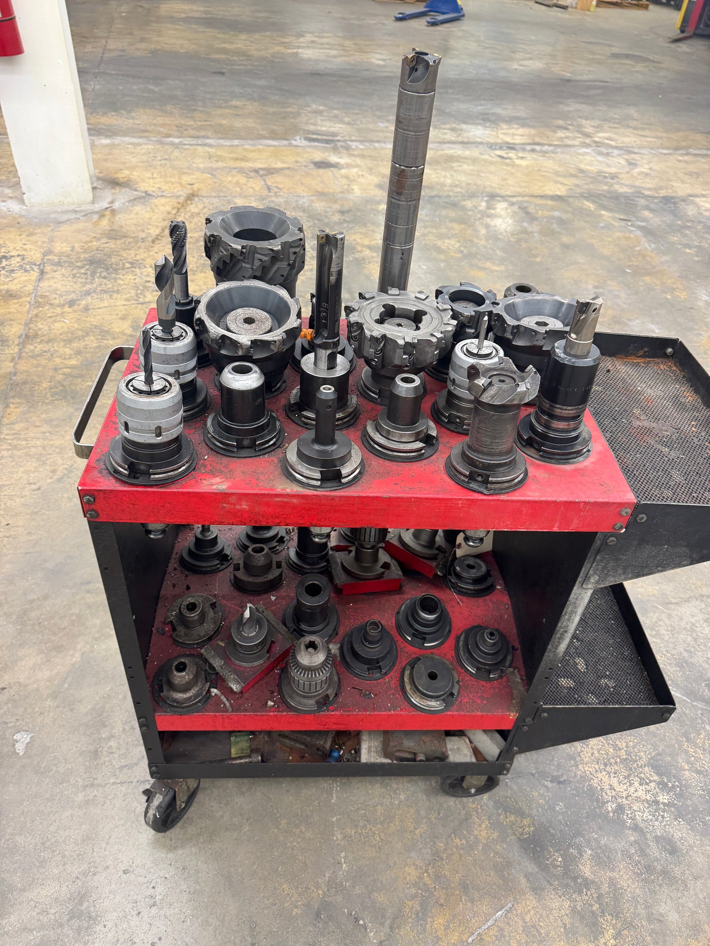 Mixed CAT50 Tooling Lot with Cart | CAT50