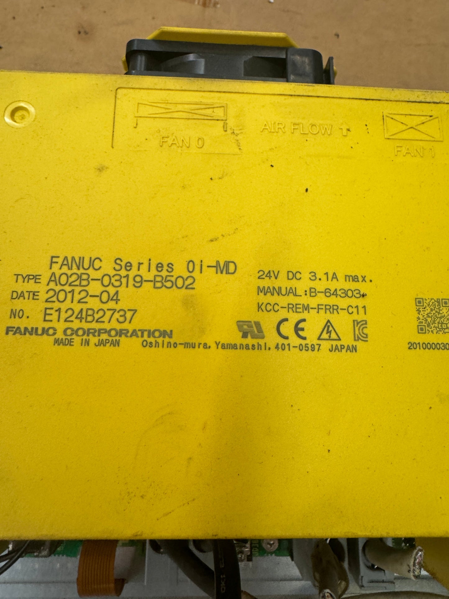 Fanuc CNC Control Unit A02B-0319-B502 24V DC, 3.1A Max