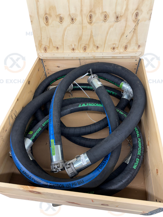 Alfagomma EPDM Suction and Discharge Hose Assembly with Stainless Steel Cam and Groove Fittings C-2003309 3 In. ID 150 PSI