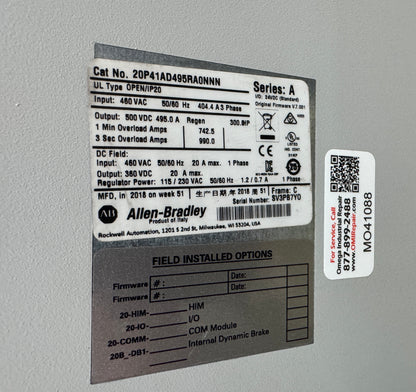 Allen-Bradley Regenerative DC Drive 20P41AD495RA0NNN